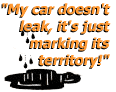 My car doesn't leak, it's just marking its territory